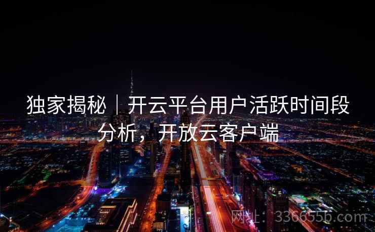 独家揭秘｜开云平台用户活跃时间段分析，开放云客户端