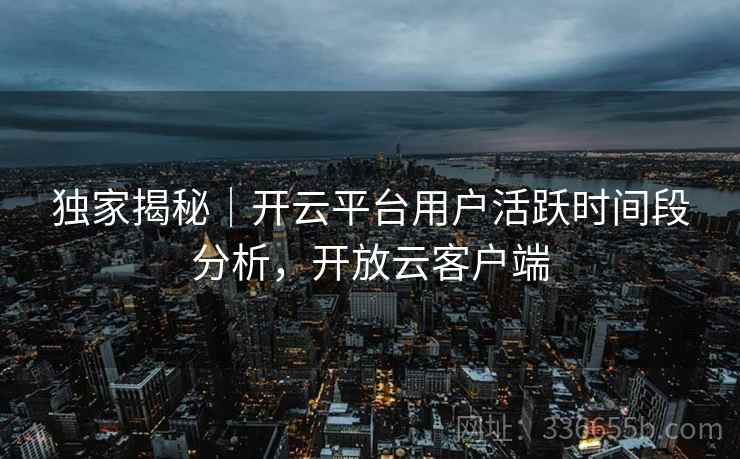 独家揭秘｜开云平台用户活跃时间段分析，开放云客户端