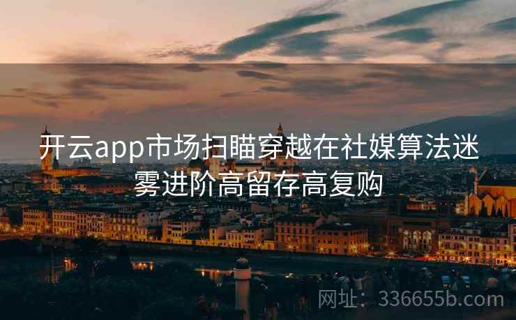 开云app市场扫瞄穿越在社媒算法迷雾进阶高留存高复购