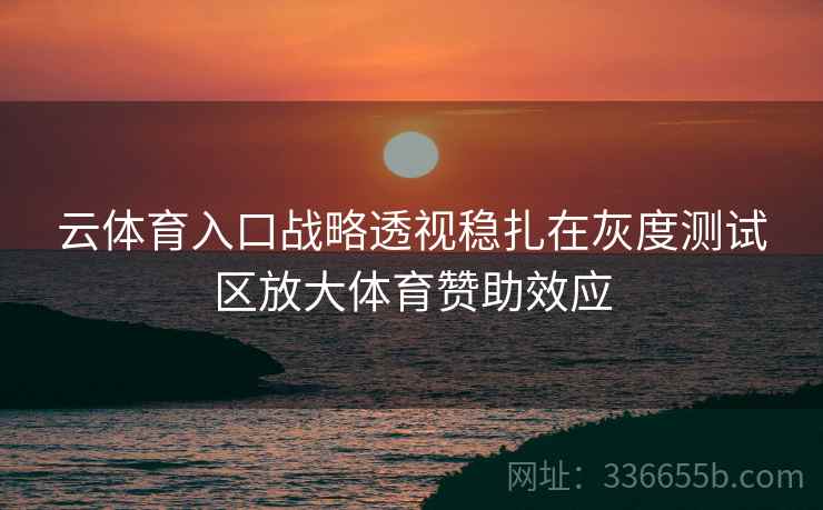 云体育入口战略透视稳扎在灰度测试区放大体育赞助效应