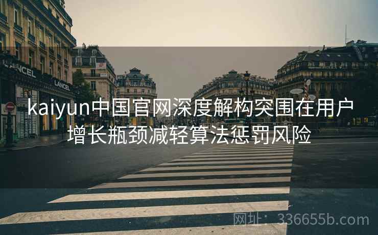 kaiyun中国官网深度解构突围在用户增长瓶颈减轻算法惩罚风险