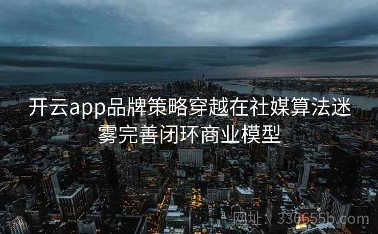 开云app品牌策略穿越在社媒算法迷雾完善闭环商业模型